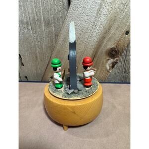 Vintage Schmid Bros Wooden Moving Music Box Plays *Climb Every Mountain* Japan
